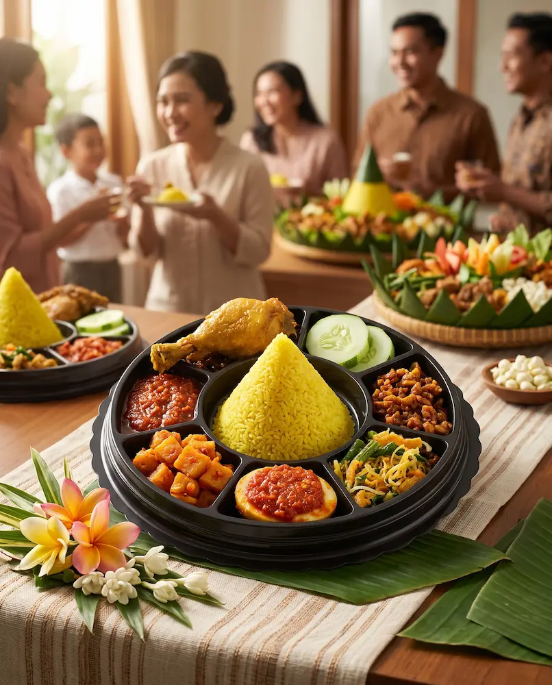 Detail tumpeng modern Anri Catering, Makassar & Gowa